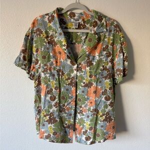RSQ floral button down blouse